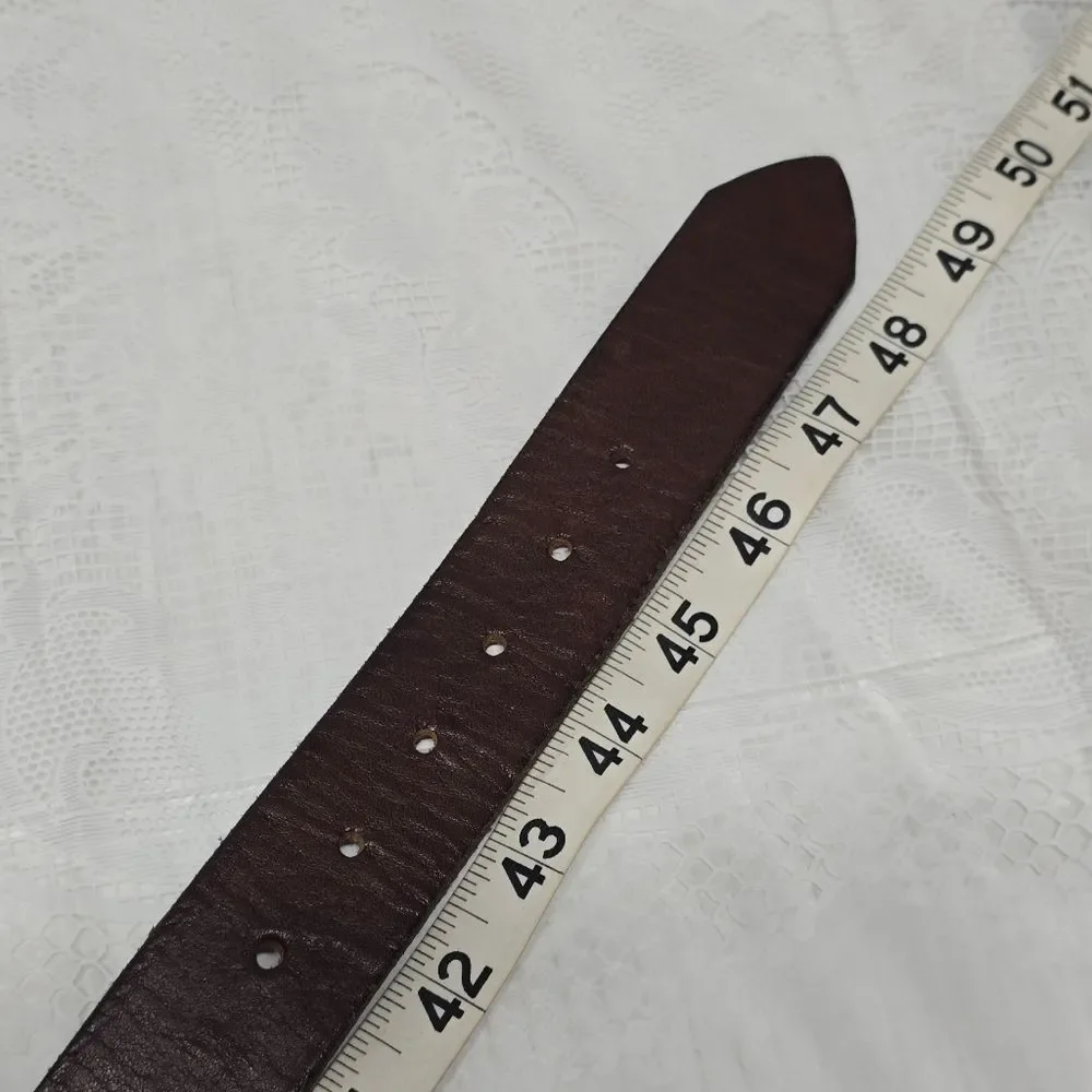 Levis Mens Full Grain Brown Genuine Leather Belt Size 44 Vintage Made In USA